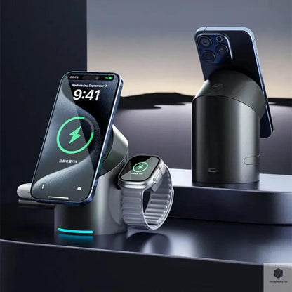 3-in-1 Magnetic Wireless Fast Charging Stand - Techgadgets24x 