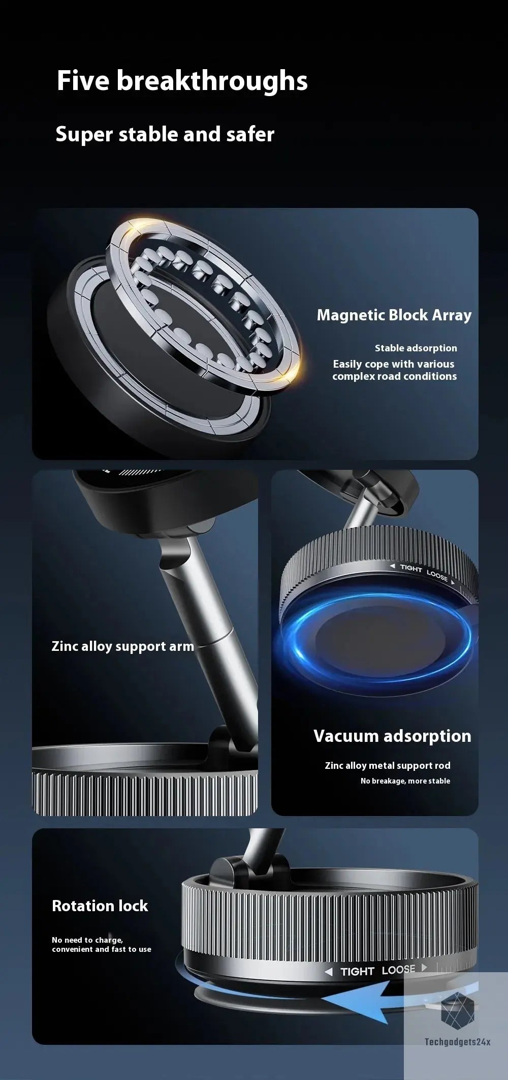 Vacuum Magnetic Phone Holder - Techgadgets24x 