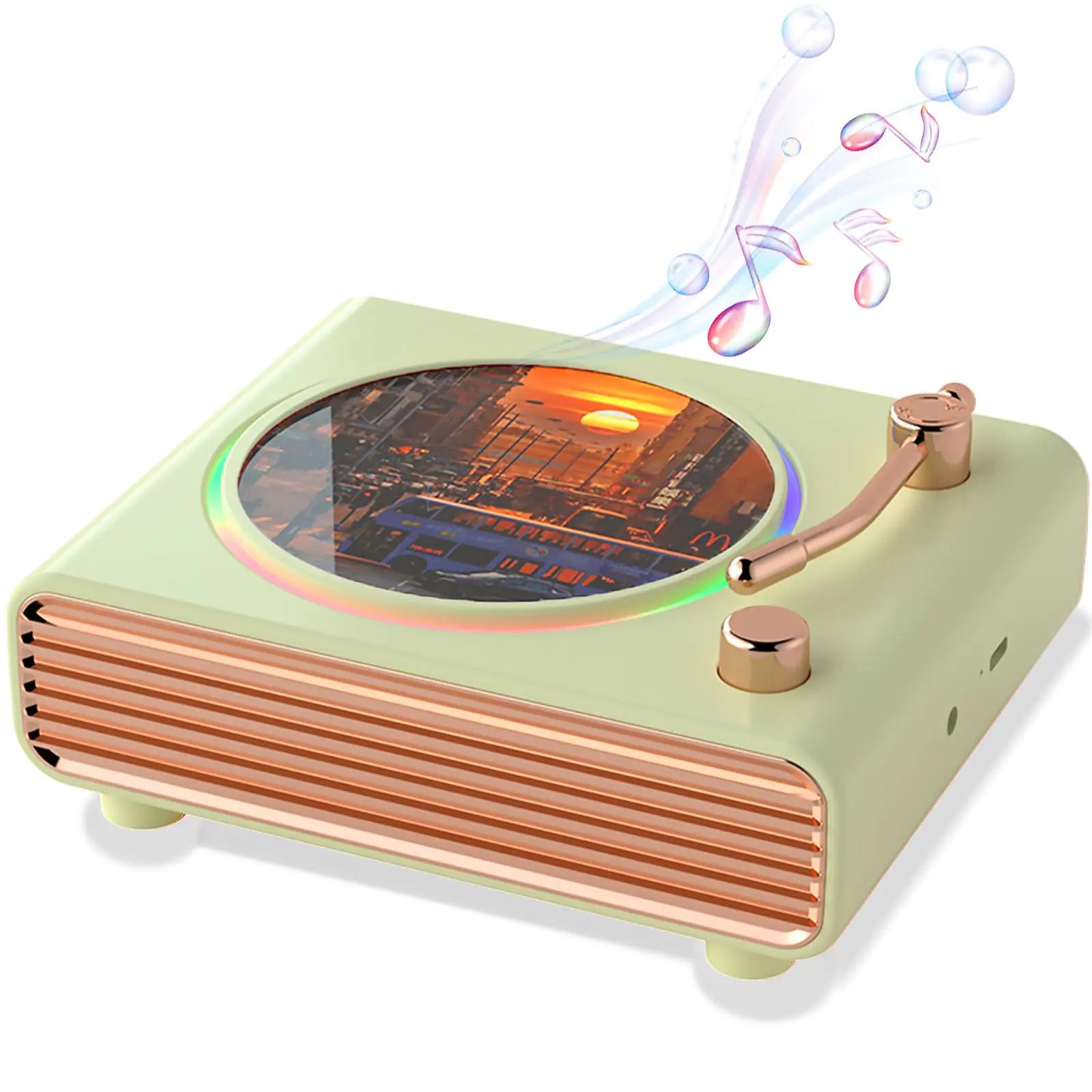 Retro Bluetooth Speaker Vintage Turntable Design